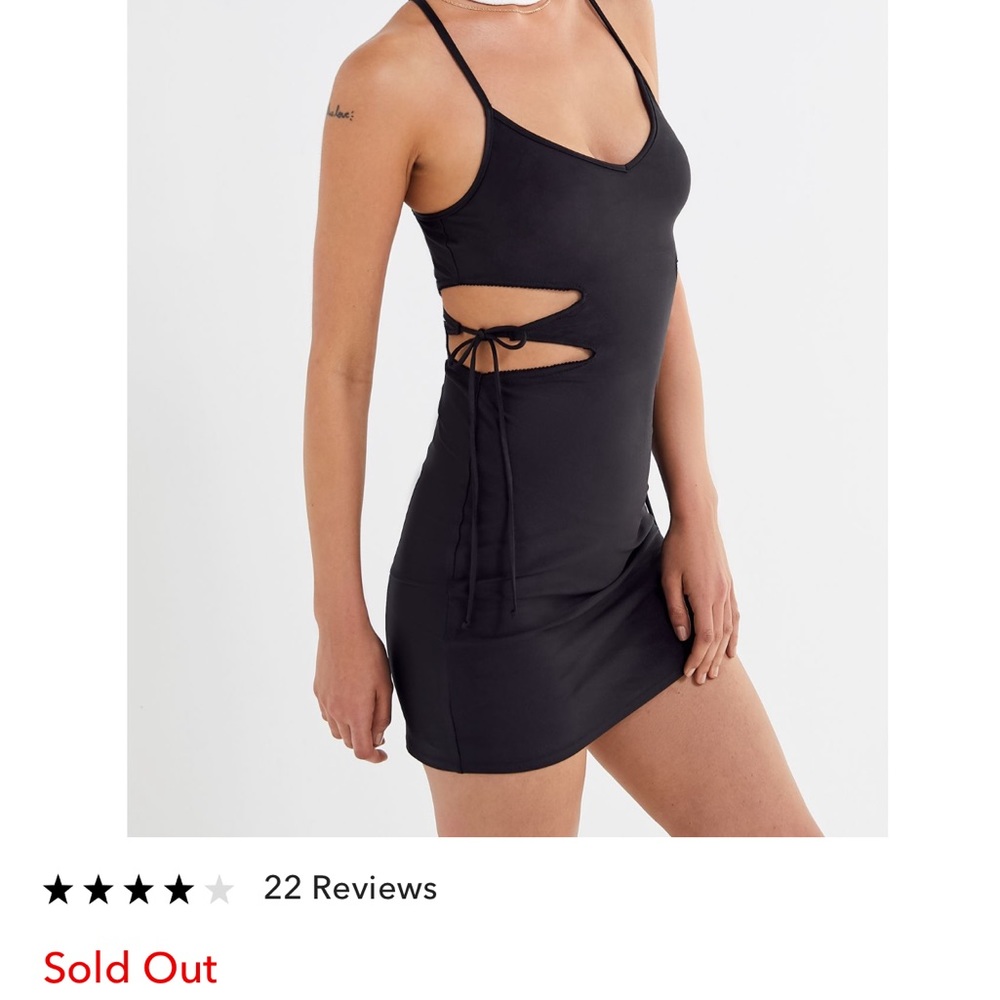 Sold UO Tidal Waves Side-Tie Cutout Mini Dress